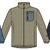 K R1 Air Full-Zip Jkt Weathered Stone XS (5-6 år) 