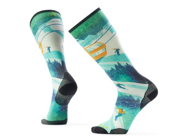 Ski Zero Cushion Ski Day Print OTC Socks 